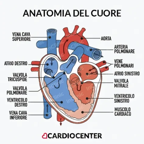 anatomia del cuore infografica
